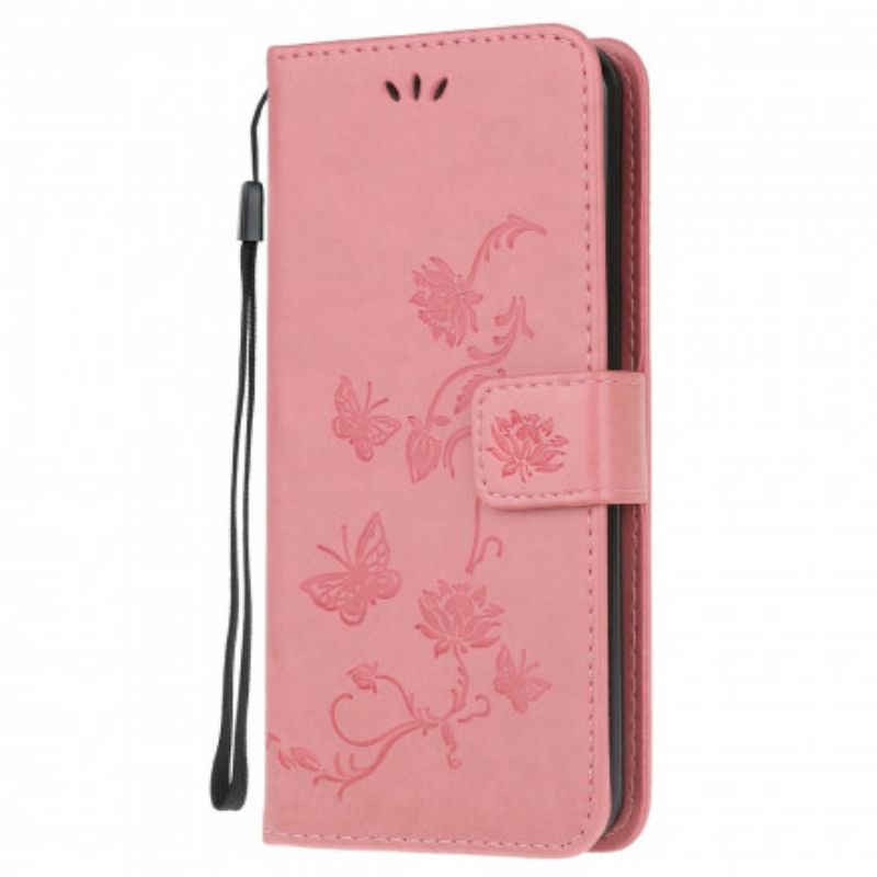 Flip Cover Xiaomi Mi Note 10 Lite Asiatiske Sommerfugle Og Blomster