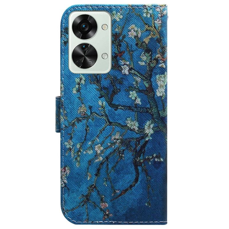 Flip Cover OnePlus Nord 2T 5G Med Snor Aprikosrem Blomster