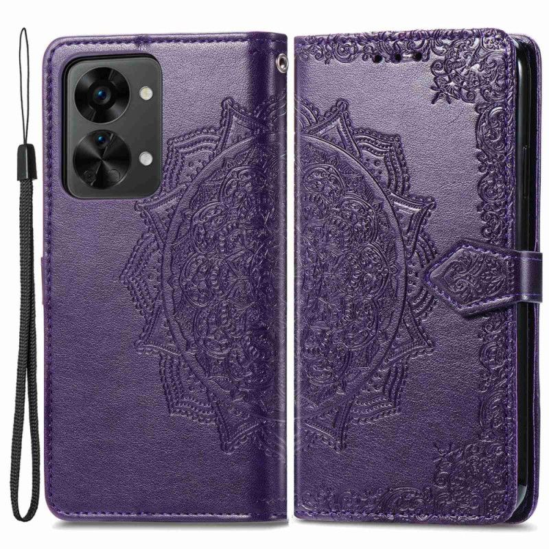 Flip Cover OnePlus Nord 2T 5G Med Snor Mandala Strap Kortholder