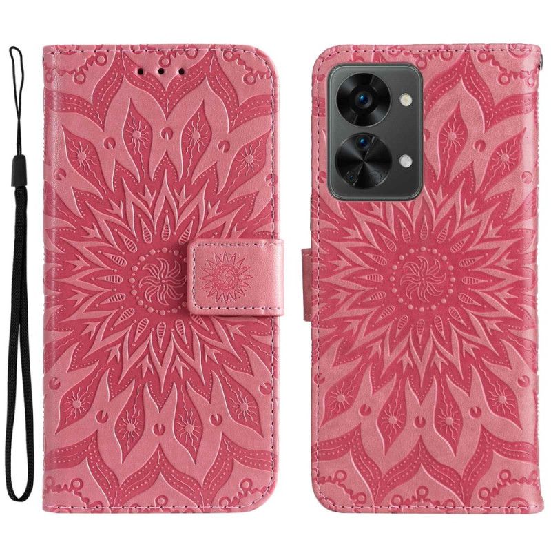 Flip Cover OnePlus Nord 2T 5G Med Snor Mandala Med Stropkortholder