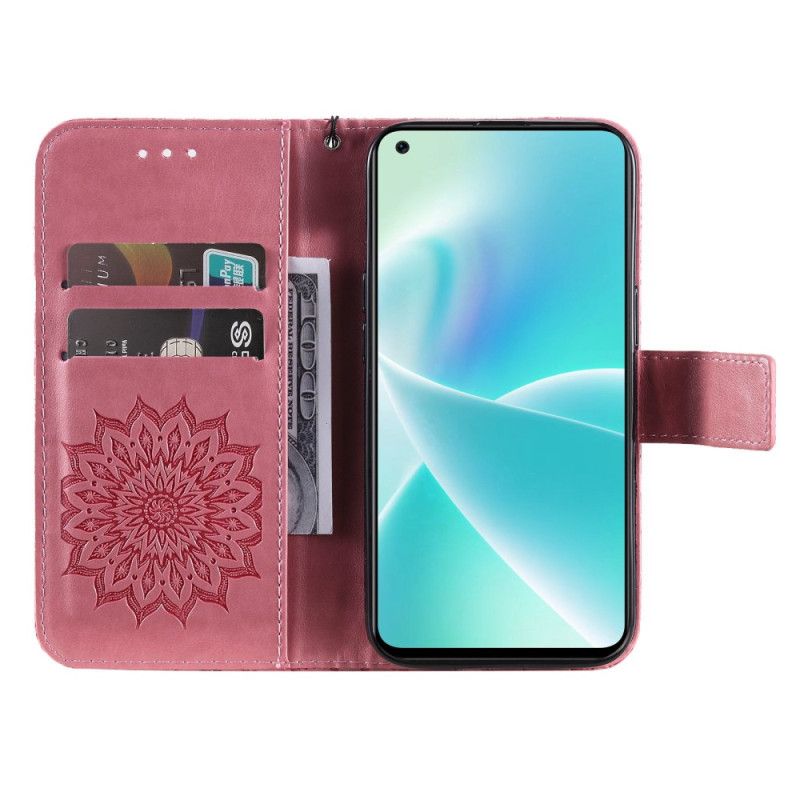 Flip Cover OnePlus Nord 2T 5G Med Snor Mandala Med Stropkortholder