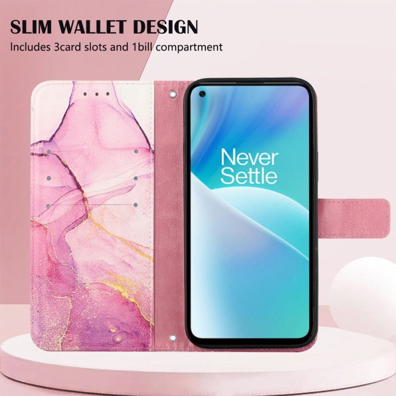 Flip Cover OnePlus Nord 2T 5G Med Snor Marmorrem