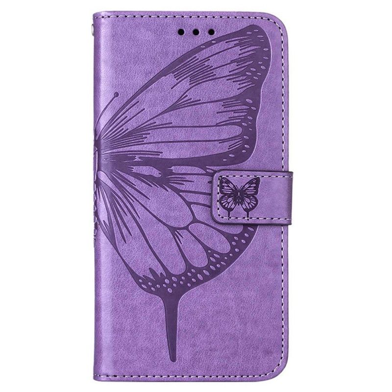 Flip Cover OnePlus Nord 2T 5G Med Snor Strap Art Sommerfugl