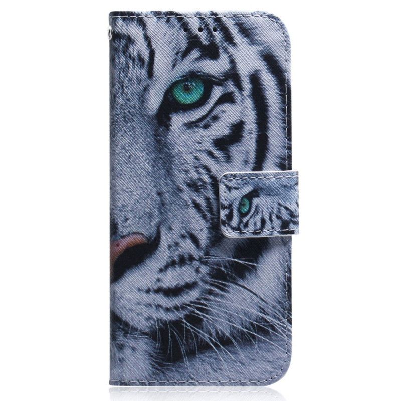 Flip Cover OnePlus Nord 2T 5G Med Snor Thong Hvid Tiger