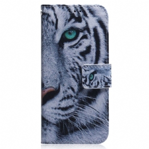 Flip Cover OnePlus Nord 2T 5G Med Snor Thong Hvid Tiger