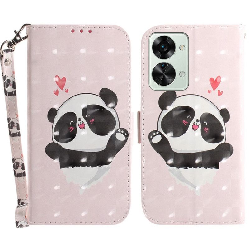 Flip Cover OnePlus Nord 2T 5G Med Snor Thong Panda Love