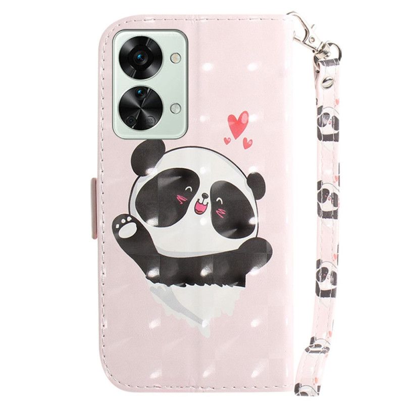 Flip Cover OnePlus Nord 2T 5G Med Snor Thong Panda Love