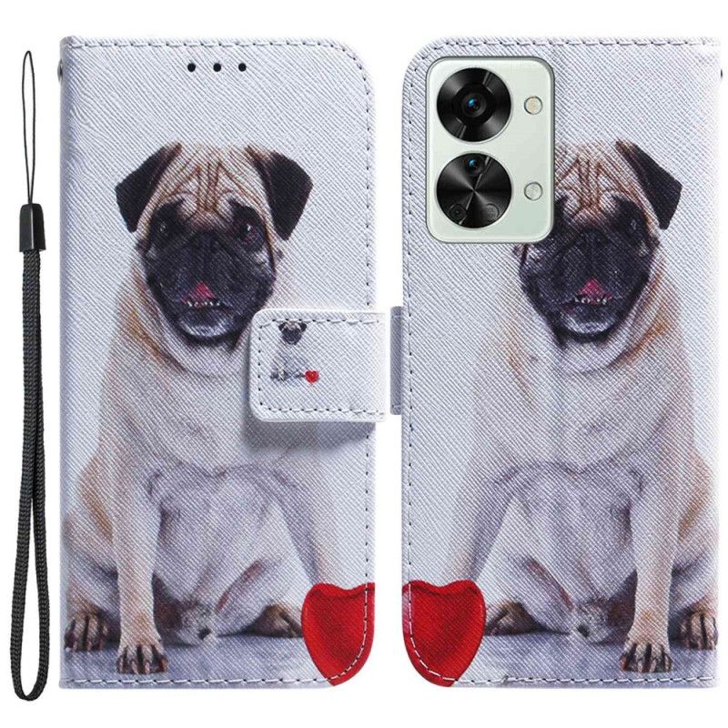 Flip Cover OnePlus Nord 2T 5G Med Snor Thong Pug Dog