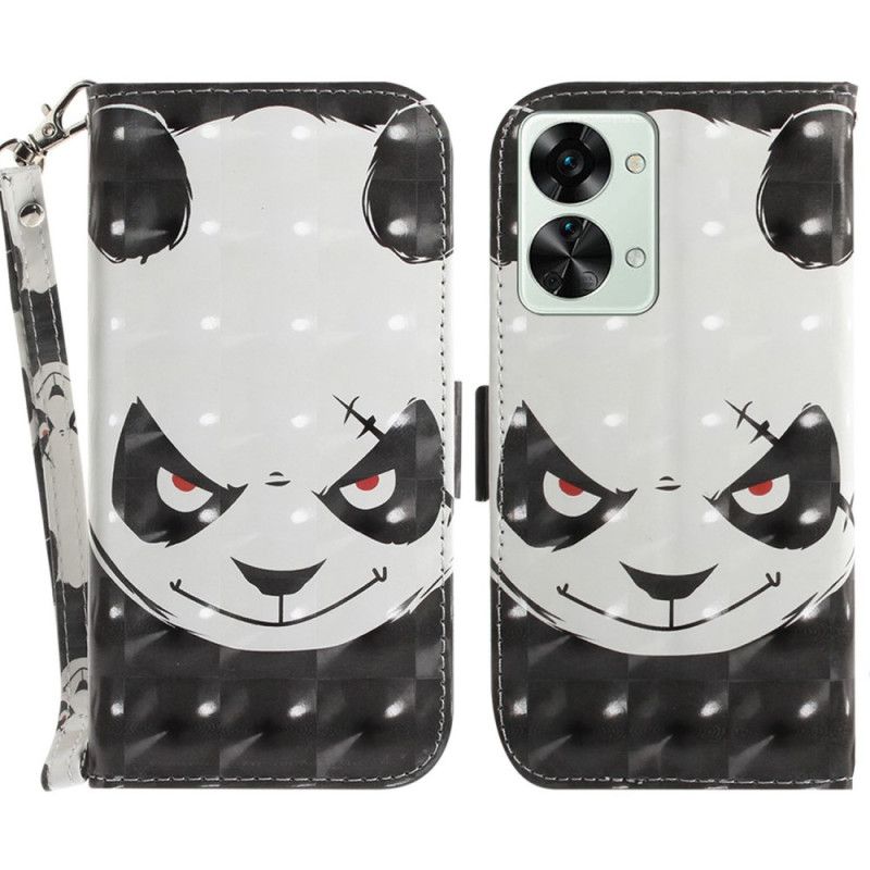 Flip Cover OnePlus Nord 2T 5G Med Snor Vred Panda Med Rem