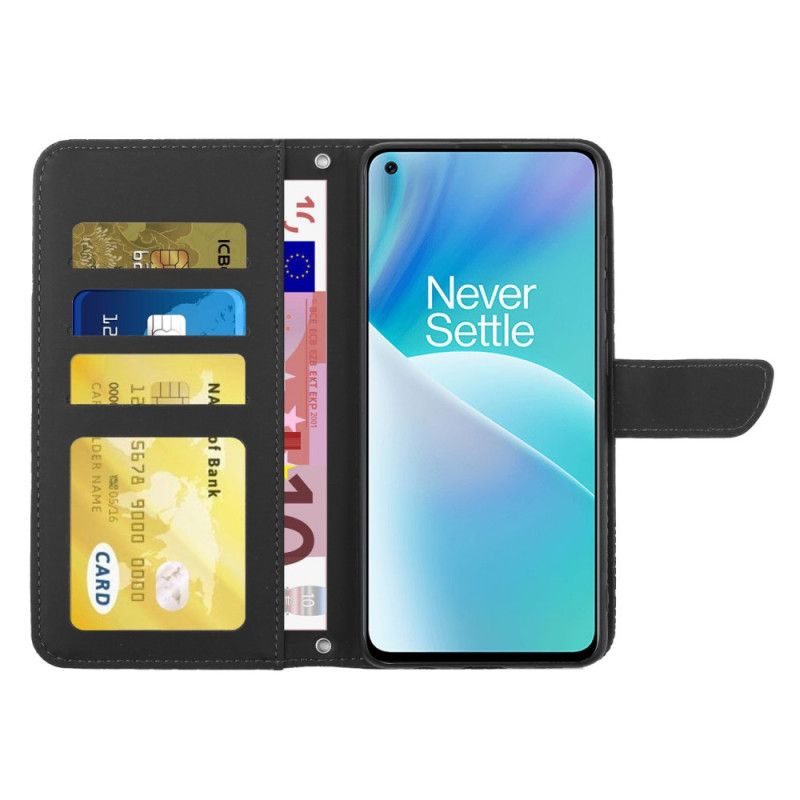 Flip Cover OnePlus Nord 2T 5G Sommerfugle Med Skulderrem