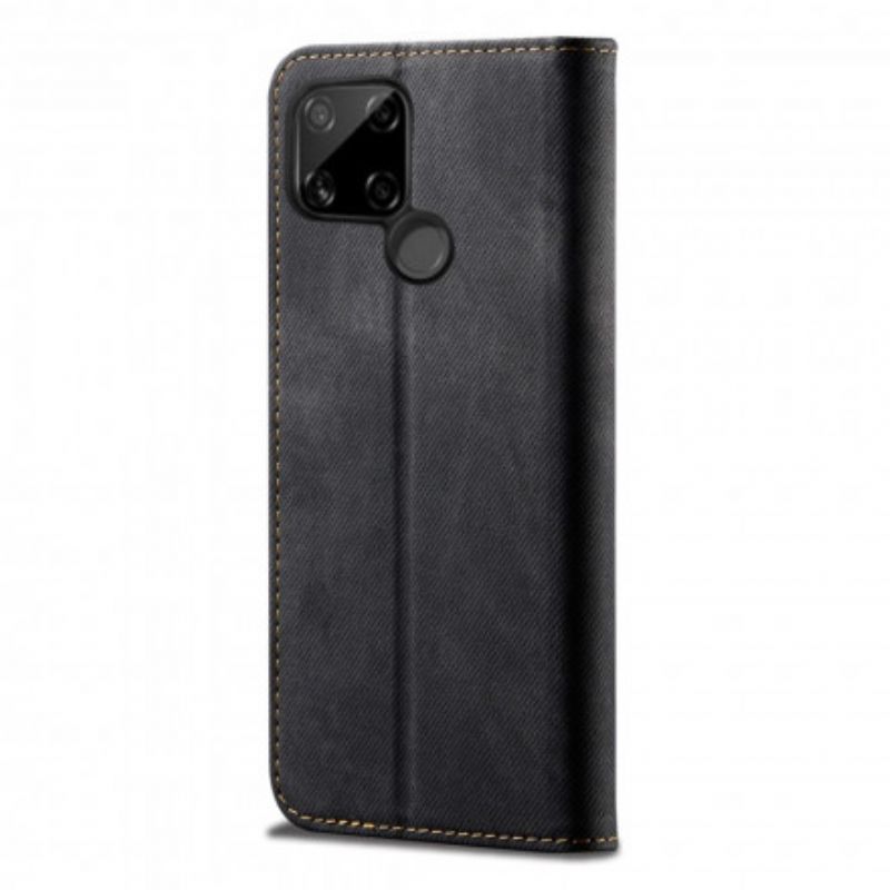 Cover Realme C21 Flip Cover Imiteret Læder Jeans Tekstur