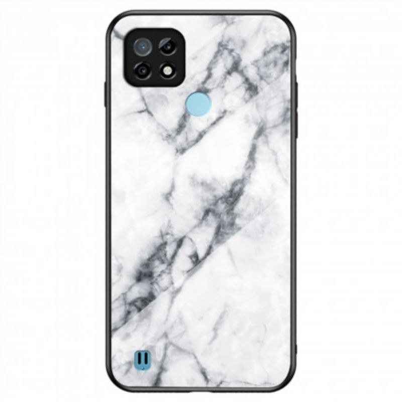 Cover Realme C21 Marmorfarver Hærdet Glas