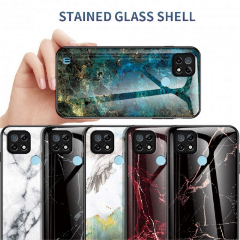 Cover Realme C21 Marmorfarver Hærdet Glas