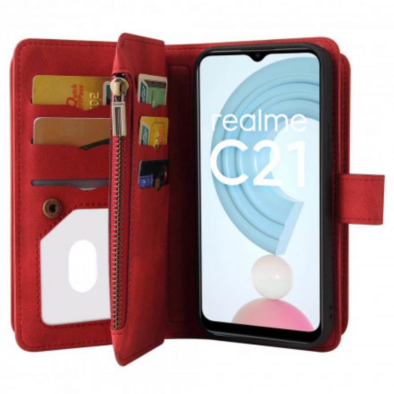 Flip Cover Realme C21 Multi-funktion 10 Kortholder