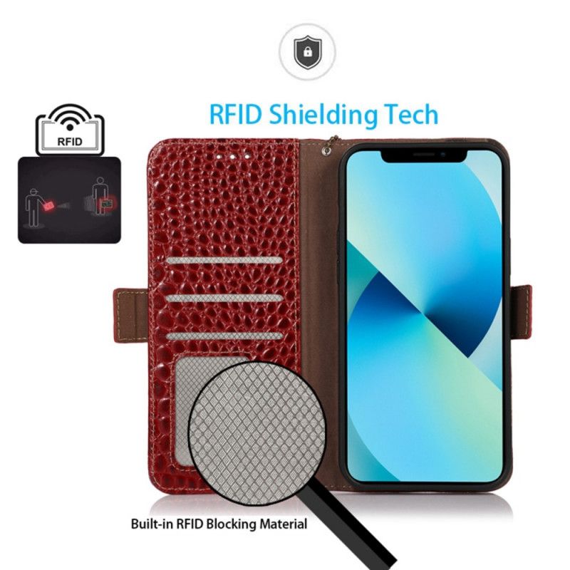 Læder Cover OnePlus Nord CE 2 Lite 5G Ægte Rfid Crocodile Style Læder