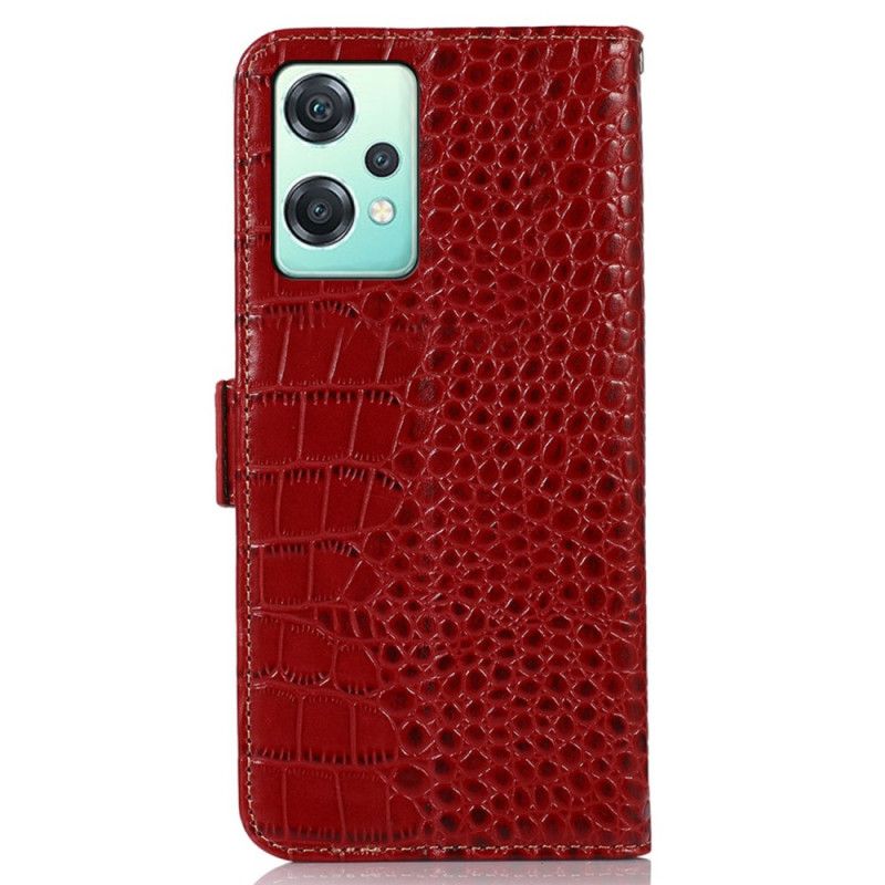 Læder Cover OnePlus Nord CE 2 Lite 5G Ægte Rfid Crocodile Style Læder