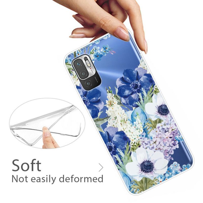 Cover Xiaomi Redmi Note 10 5G / Poco M3 Pro 5G Akvarel Blå Blomster