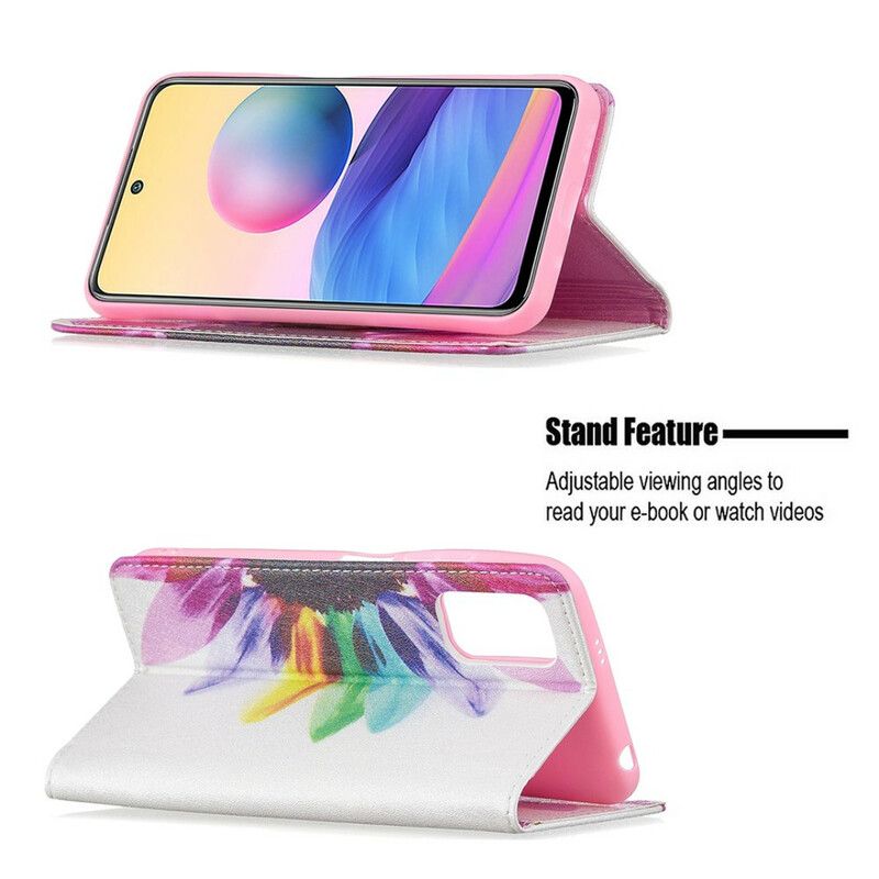 Cover Xiaomi Redmi Note 10 5G / Poco M3 Pro 5G Flip Cover Akvarelblomst