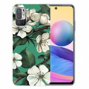 Cover Xiaomi Redmi Note 10 5G / Poco M3 Pro 5G Hvide Malede Blomster