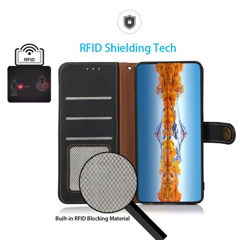 Flip Cover Xiaomi Redmi Note 10 5G / Poco M3 Pro 5G Ægte Læder Khazneh Rfid