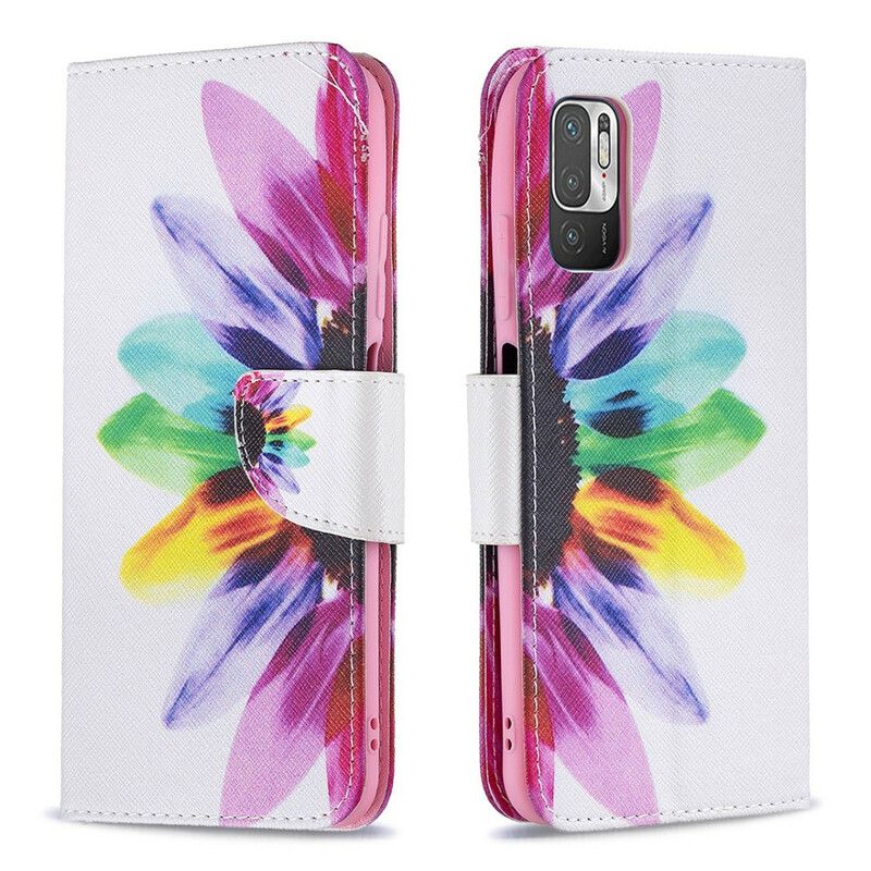 Flip Cover Xiaomi Redmi Note 10 5G / Poco M3 Pro 5G Akvarelblomst