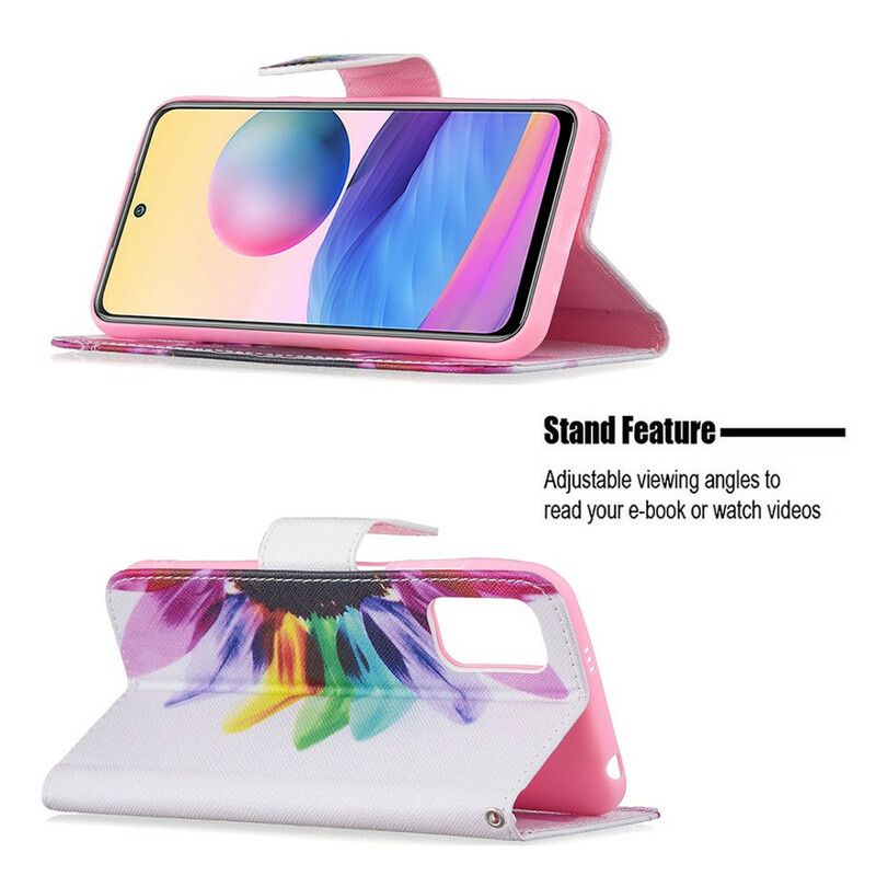 Flip Cover Xiaomi Redmi Note 10 5G / Poco M3 Pro 5G Akvarelblomst