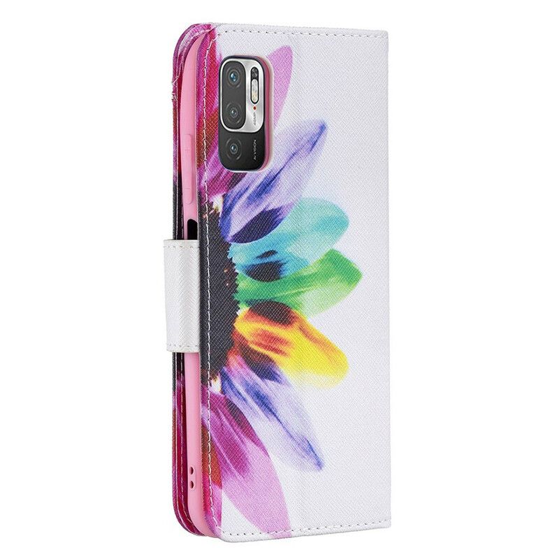 Flip Cover Xiaomi Redmi Note 10 5G / Poco M3 Pro 5G Akvarelblomst