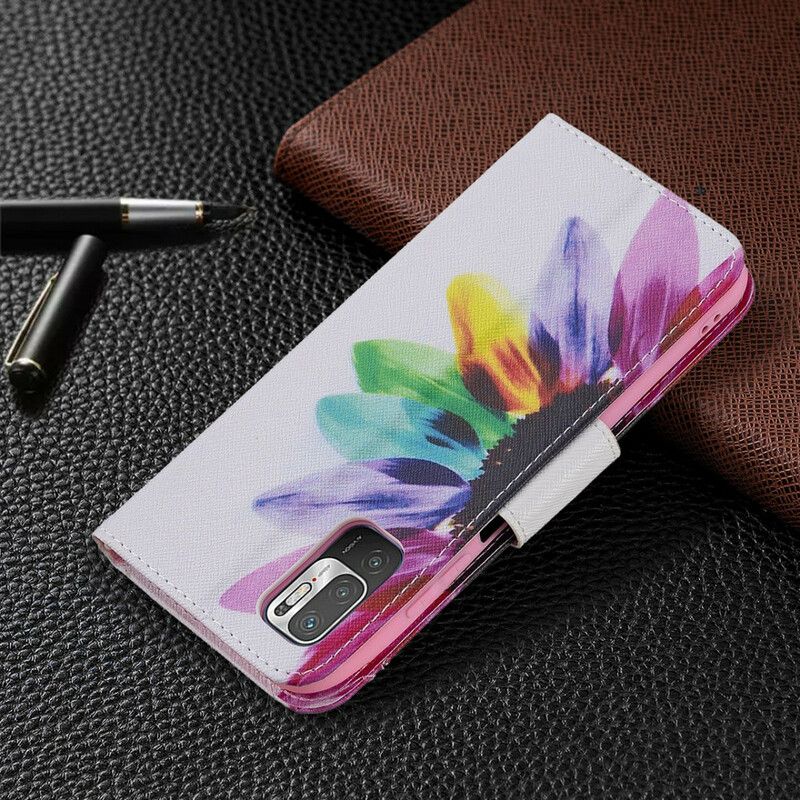 Flip Cover Xiaomi Redmi Note 10 5G / Poco M3 Pro 5G Akvarelblomst