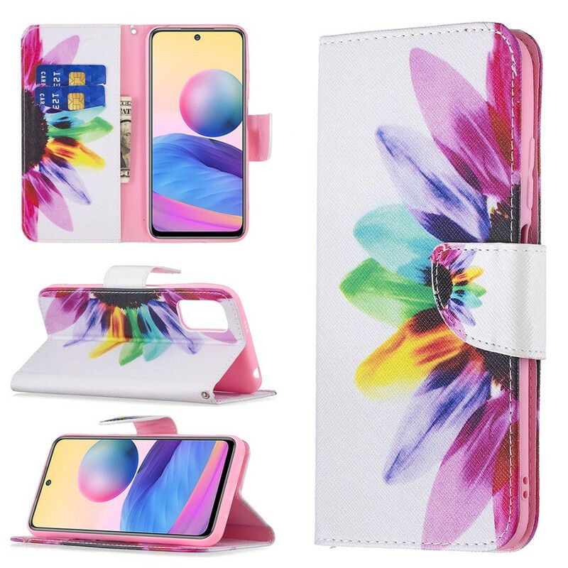 Flip Cover Xiaomi Redmi Note 10 5G / Poco M3 Pro 5G Akvarelblomst