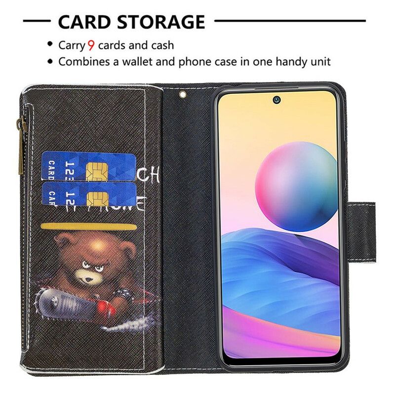 Flip Cover Xiaomi Redmi Note 10 5G / Poco M3 Pro 5G Bear Lynlåslomme