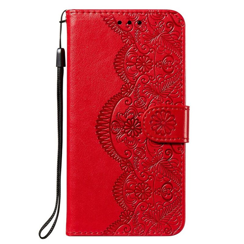 Flip Cover Xiaomi Redmi Note 10 5G / Poco M3 Pro 5G Blomsterbroderi