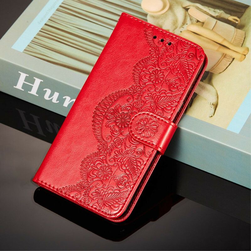 Flip Cover Xiaomi Redmi Note 10 5G / Poco M3 Pro 5G Blomsterbroderi