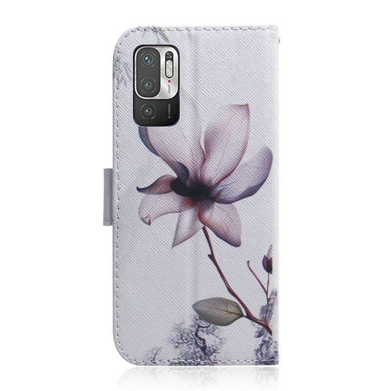 Flip Cover Xiaomi Redmi Note 10 5G / Poco M3 Pro 5G Gammel Rosenblomst