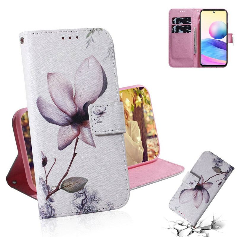 Flip Cover Xiaomi Redmi Note 10 5G / Poco M3 Pro 5G Gammel Rosenblomst