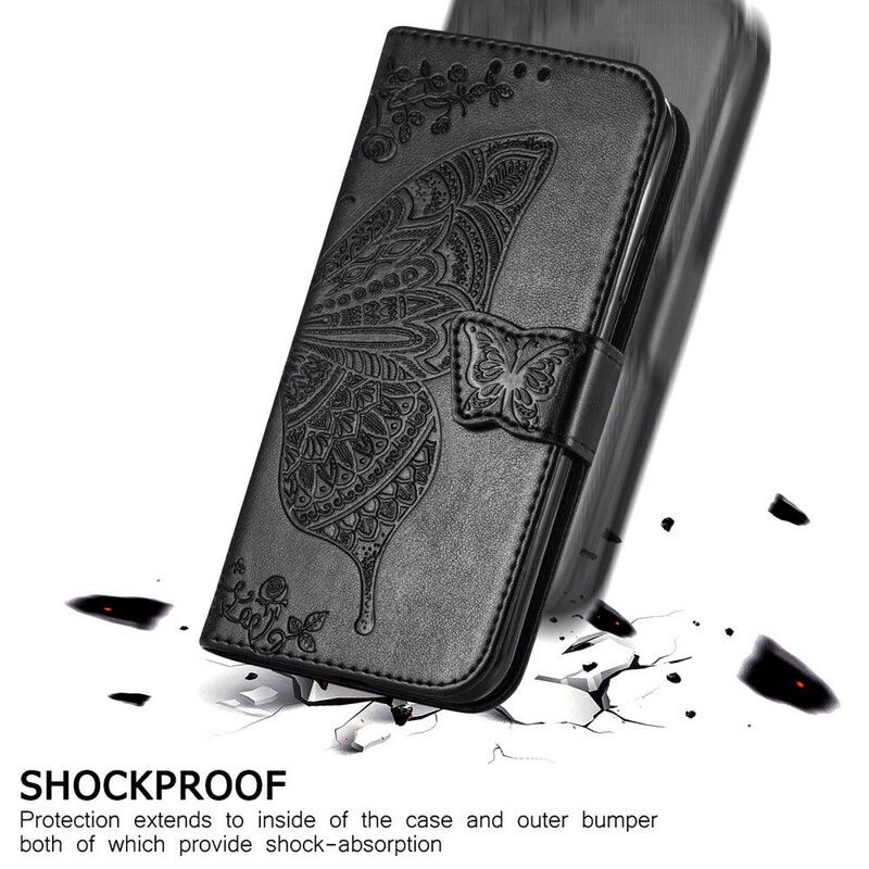 Flip Cover Xiaomi Redmi Note 10 5G / Poco M3 Pro 5G Halv Sommerfugl