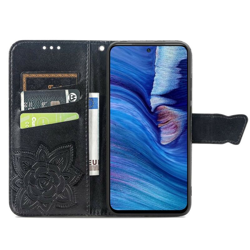 Flip Cover Xiaomi Redmi Note 10 5G / Poco M3 Pro 5G Halv Sommerfugl