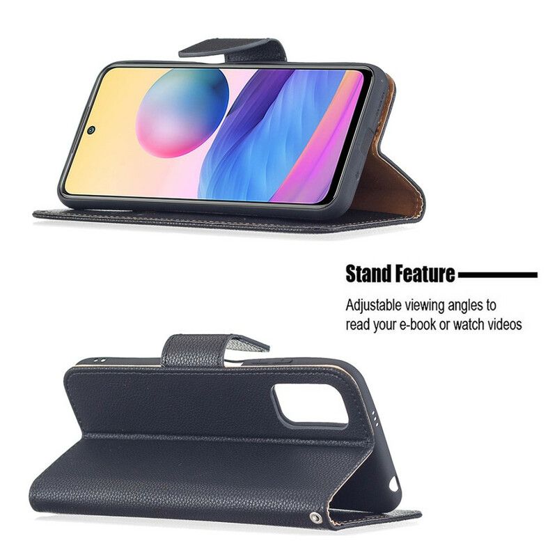 Flip Cover Xiaomi Redmi Note 10 5G / Poco M3 Pro 5G Læder Cover Litchi Flap Skrå