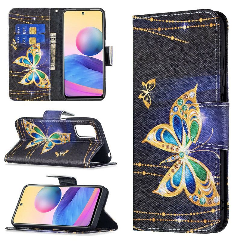 Flip Cover Xiaomi Redmi Note 10 5G / Poco M3 Pro 5G Magisk Sommerfugl