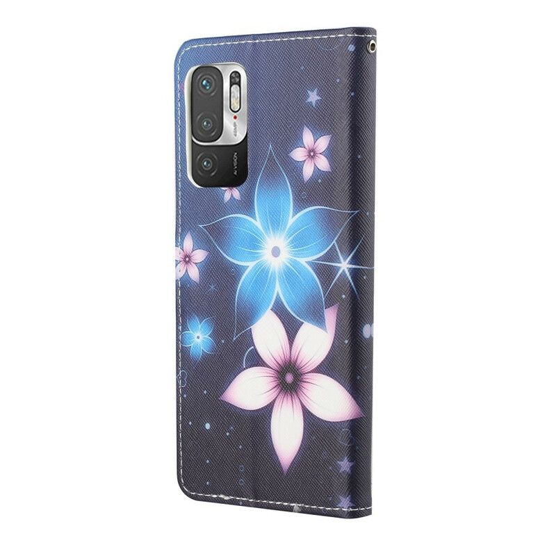 Flip Cover Xiaomi Redmi Note 10 5G / Poco M3 Pro 5G Med Snor Måneblomstrem