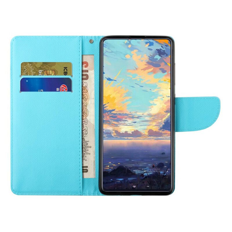 Flip Cover Xiaomi Redmi Note 10 5G / Poco M3 Pro 5G Med Snor Thong Blomstertræ