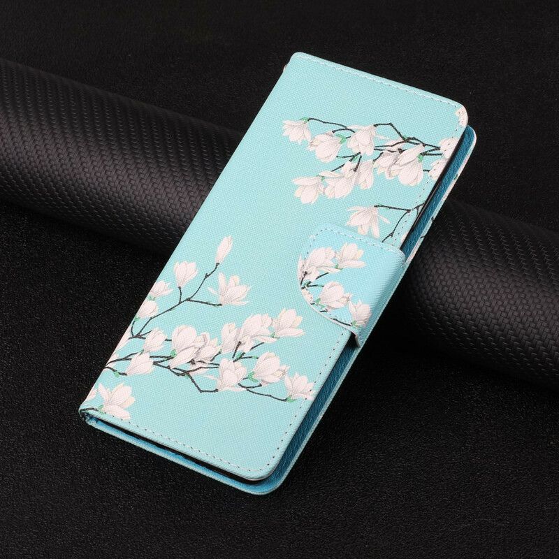 Flip Cover Xiaomi Redmi Note 10 5G / Poco M3 Pro 5G Med Snor Thong Blomstertræ