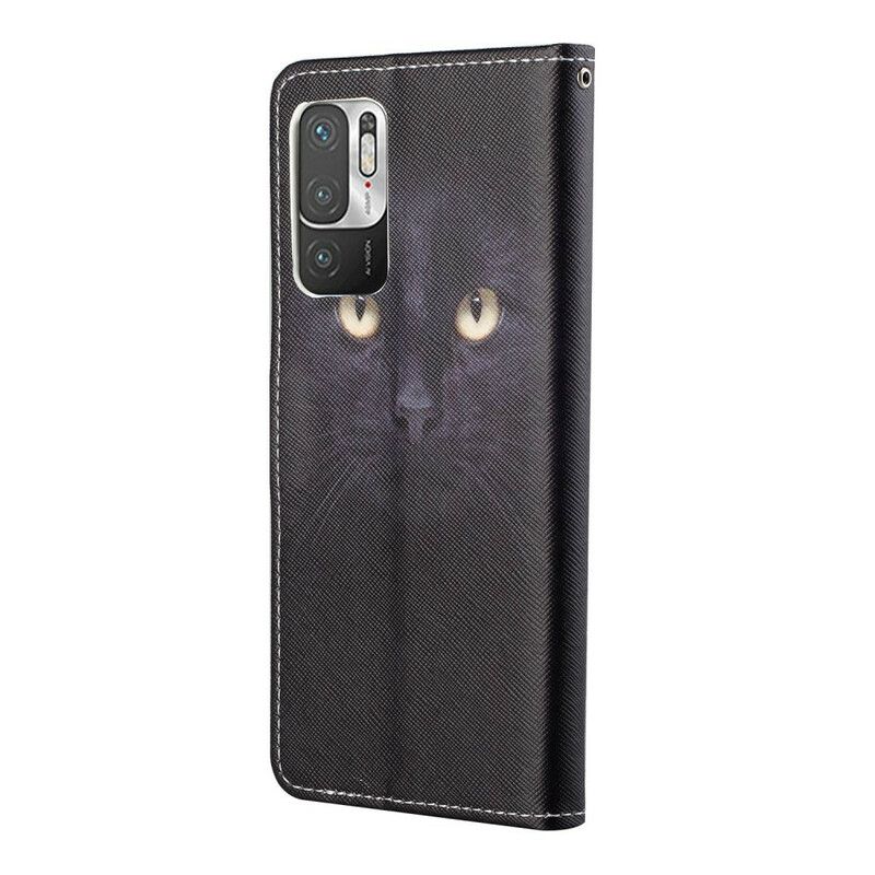 Flip Cover Xiaomi Redmi Note 10 5G / Poco M3 Pro 5G Med Snor Thong Cat Eyes