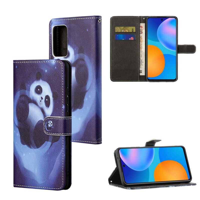 Flip Cover Xiaomi Redmi Note 10 5G / Poco M3 Pro 5G Med Snor Thong Space Panda