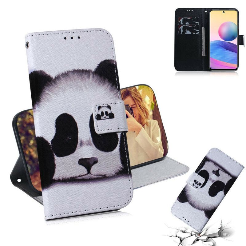 Flip Cover Xiaomi Redmi Note 10 5G / Poco M3 Pro 5G Panda Ansigt