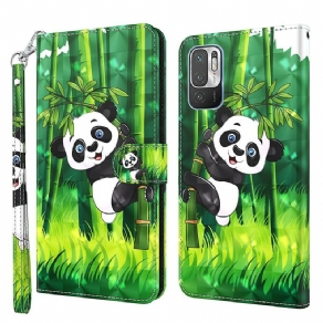 Flip Cover Xiaomi Redmi Note 10 5G / Poco M3 Pro 5G Panda Og Bambus