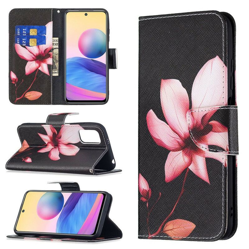 Flip Cover Xiaomi Redmi Note 10 5G / Poco M3 Pro 5G Pink Blomst