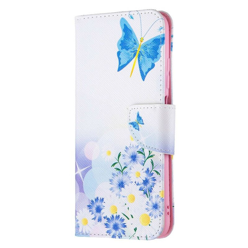 Flip Cover Xiaomi Redmi Note 10 5G / Poco M3 Pro 5G Sommerfugle Og Blomster