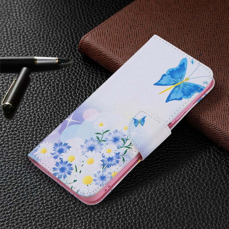 Flip Cover Xiaomi Redmi Note 10 5G / Poco M3 Pro 5G Sommerfugle Og Blomster