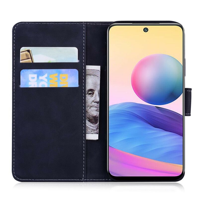 Flip Cover Xiaomi Redmi Note 10 5G / Poco M3 Pro 5G Tiger Ansigtstryk