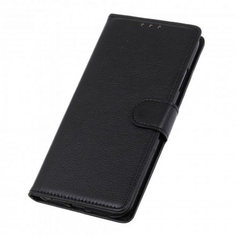 Flip Cover Xiaomi Redmi Note 10 5G / Poco M3 Pro 5G Traditionelt Litchi Imiteret Læder